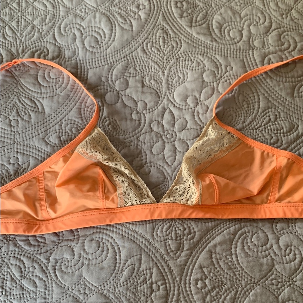 Calvin Klein Lace Trim Orange Bralette, S/P